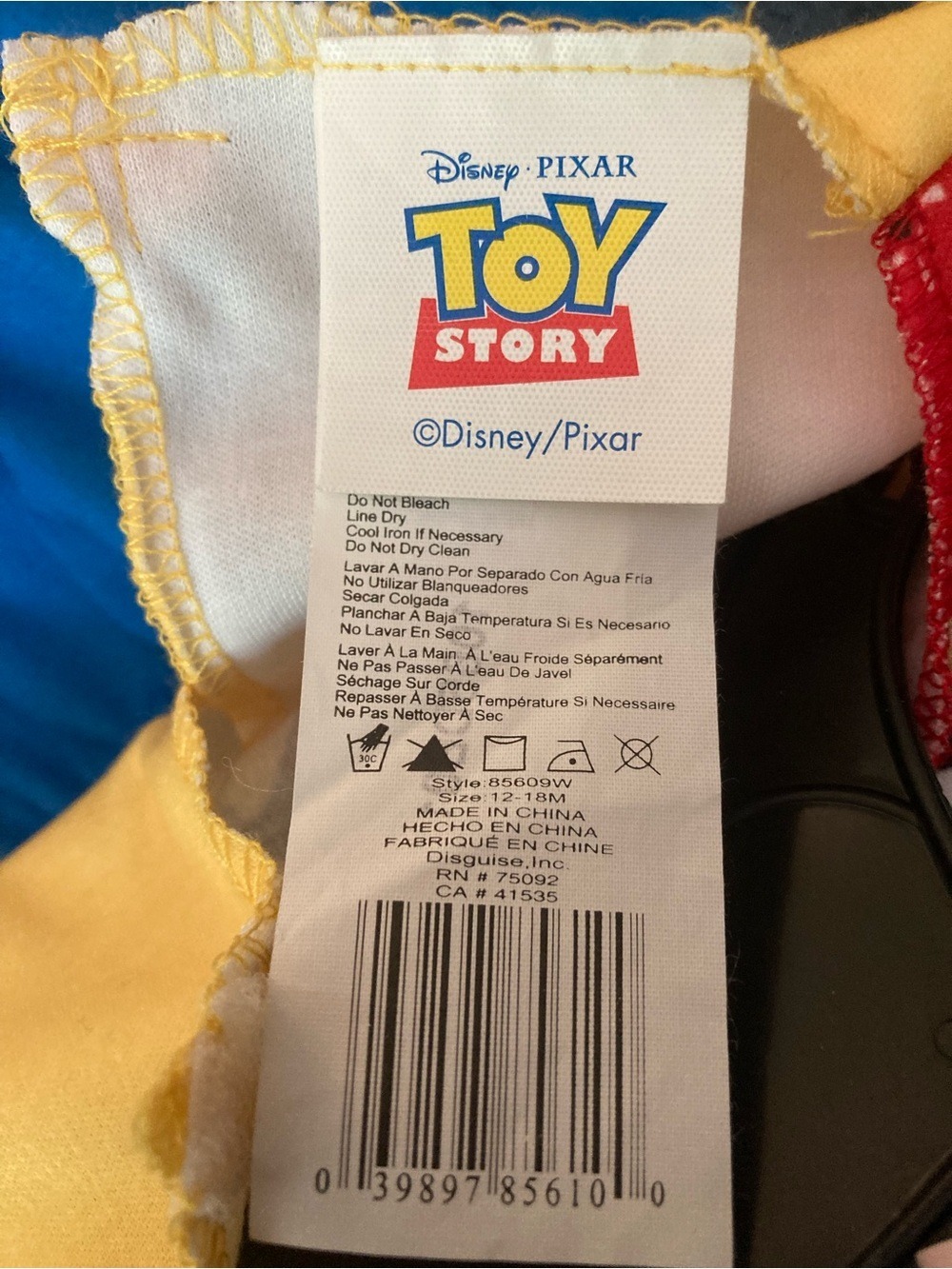 Disney Toy Story Woody Cowboy Kids Costume size 12-18 months - Picture 5 of 7